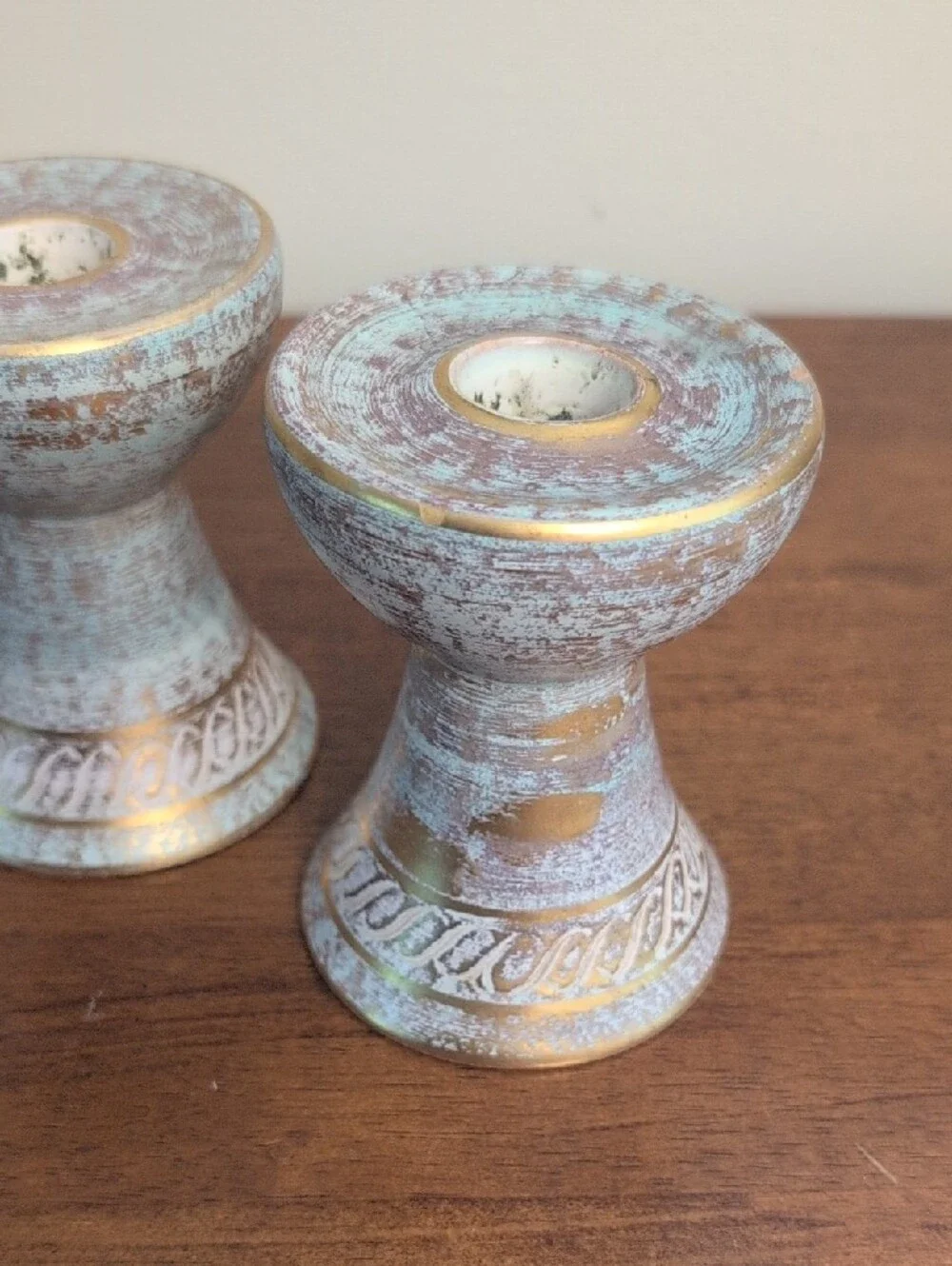Pair of Stangl Candle Stick Holders #4064 1950's Excellent Condition